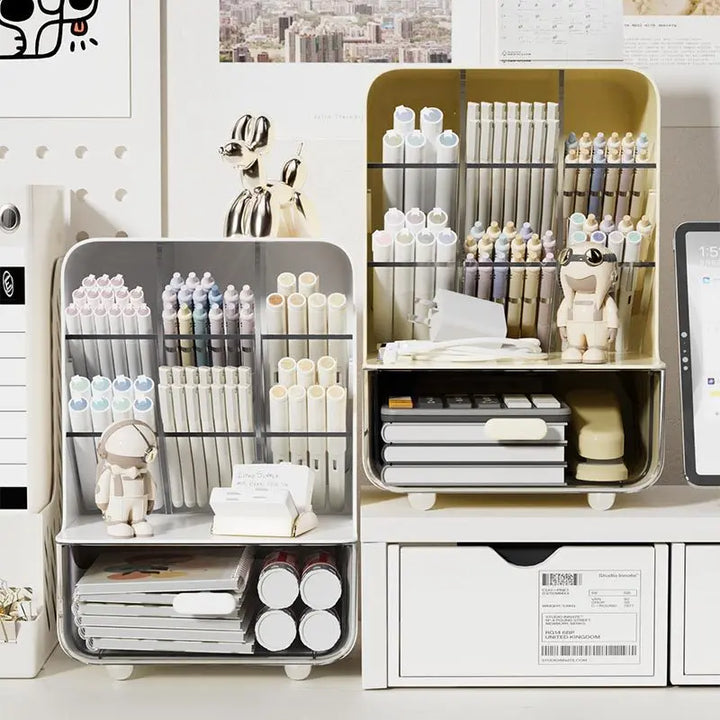 Inclined Pen Holder Student Writing Desk Stationery Storage Box Large Capacity Office Desktop Sundries Rack
