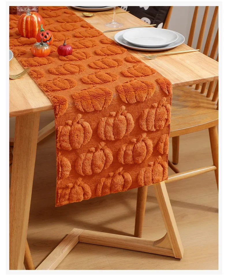 Halloween Table Runner ,Fall Pumpkin Ghost Decorations Party and Dining Decorations Fall Thanksgiving Dining Table Harvest Decor