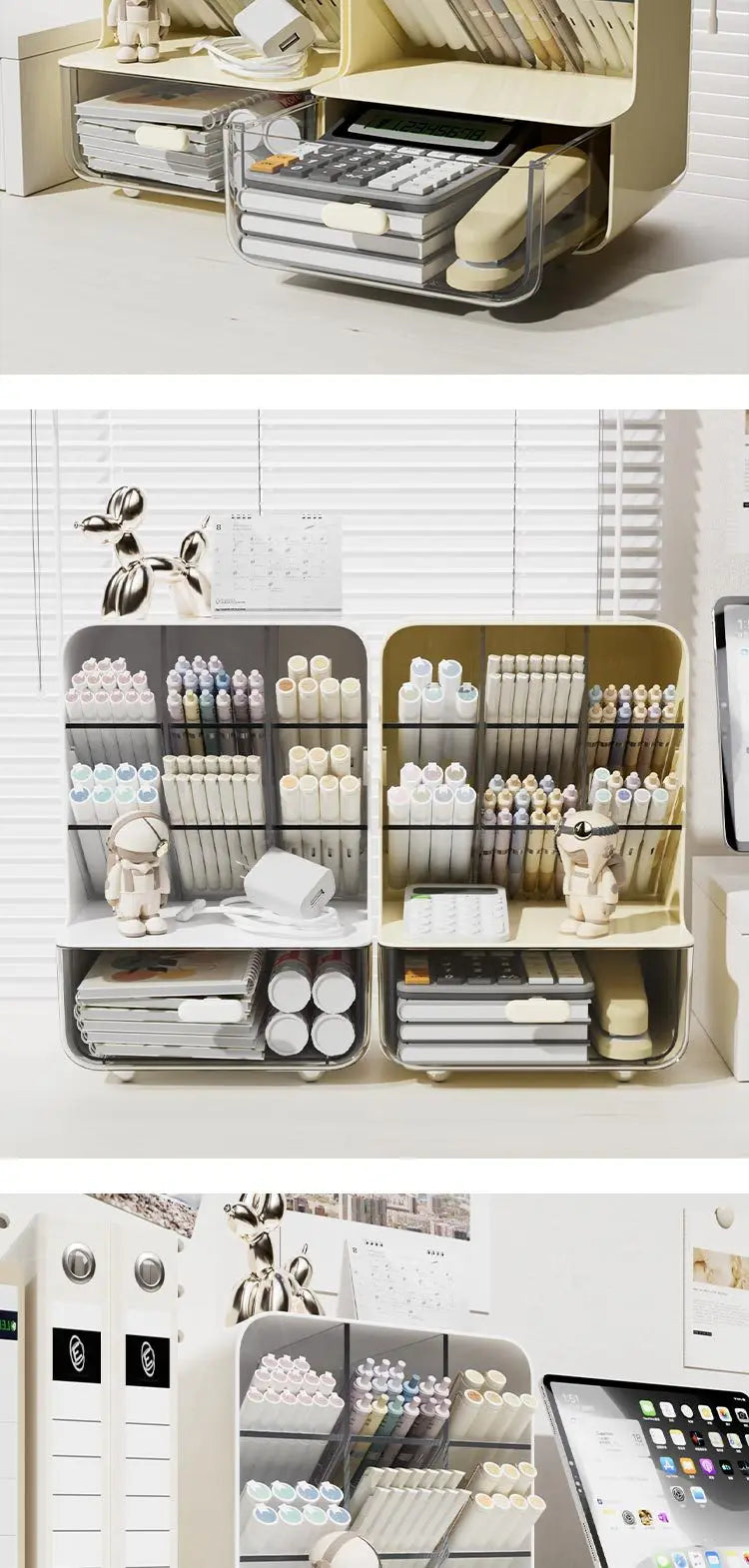 Inclined Pen Holder Student Writing Desk Stationery Storage Box Large Capacity Office Desktop Sundries Rack
