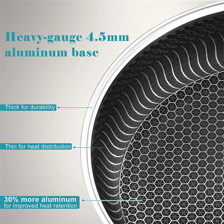 LMETJMA Nonstick Stainless Steel Frying Pan with Lid