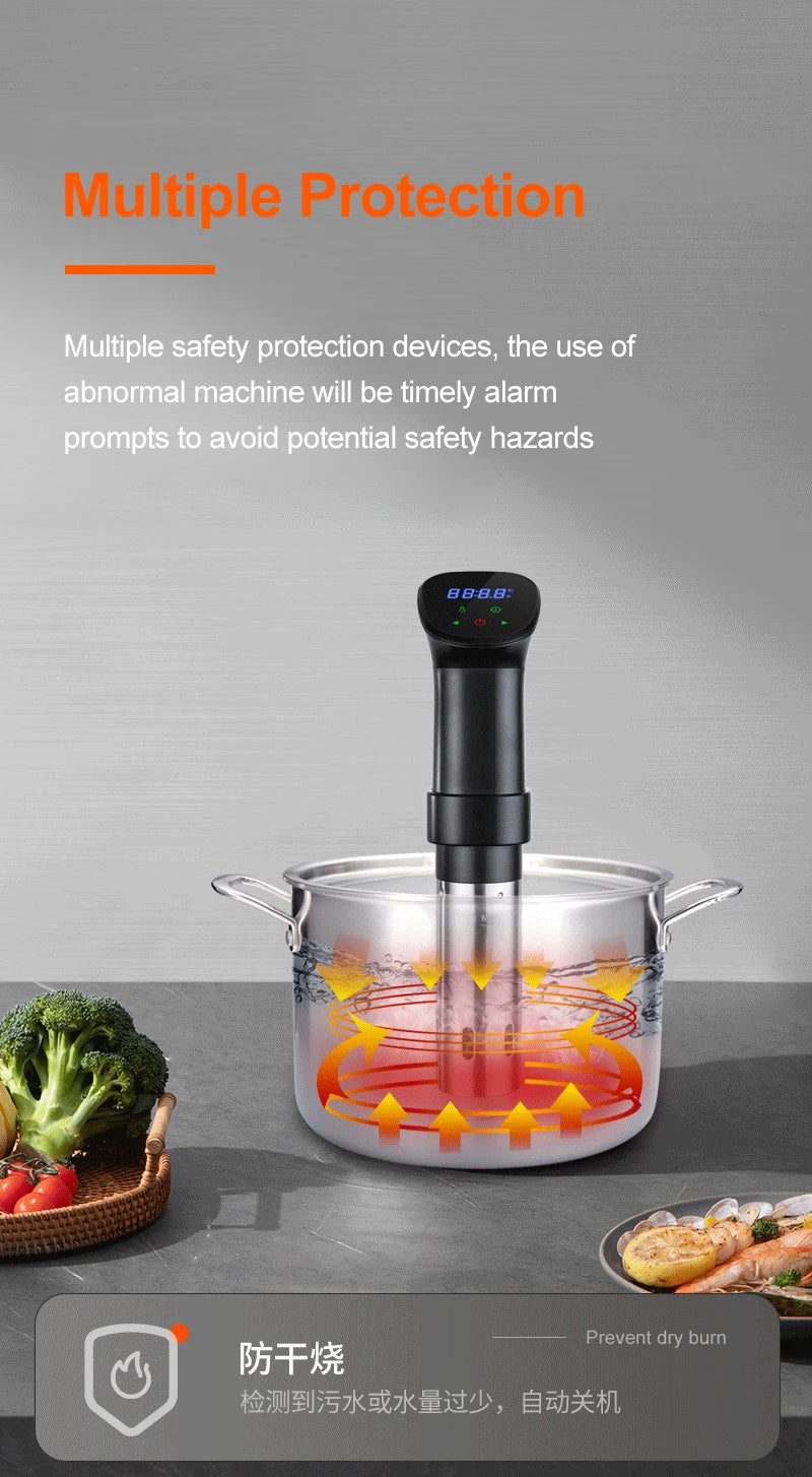 1800W Sous Vide Immersion Cooker LED Waterproof Precision