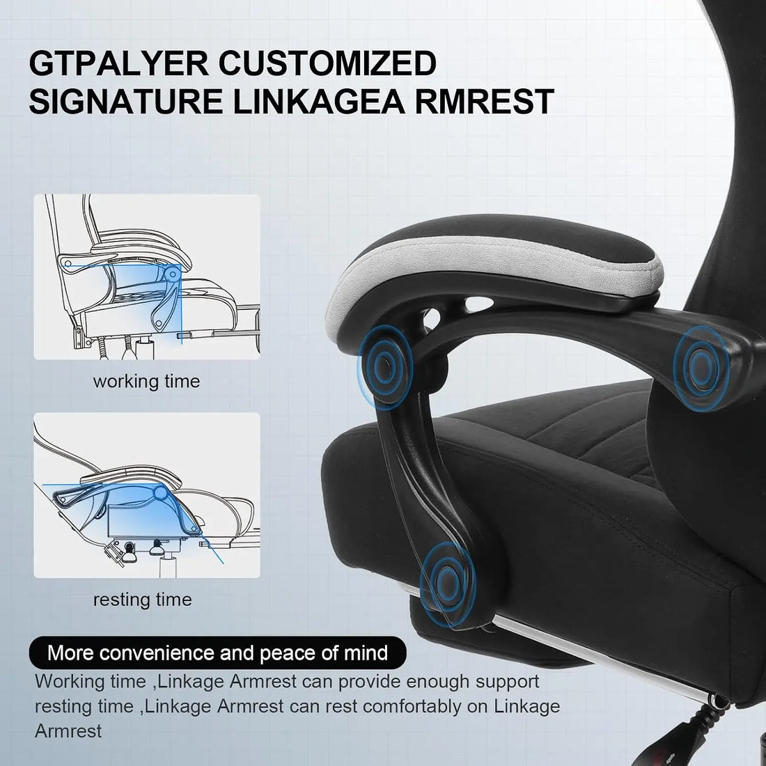 Ergonomic Gaming Chair with Footrest & Lumbar Support