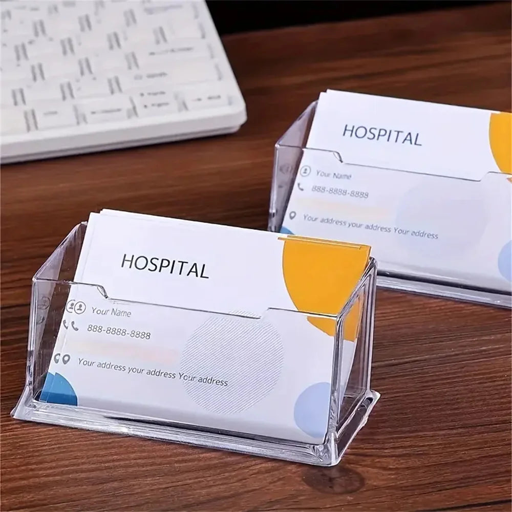 Transparent Desktop Business Card Holder Stand Box