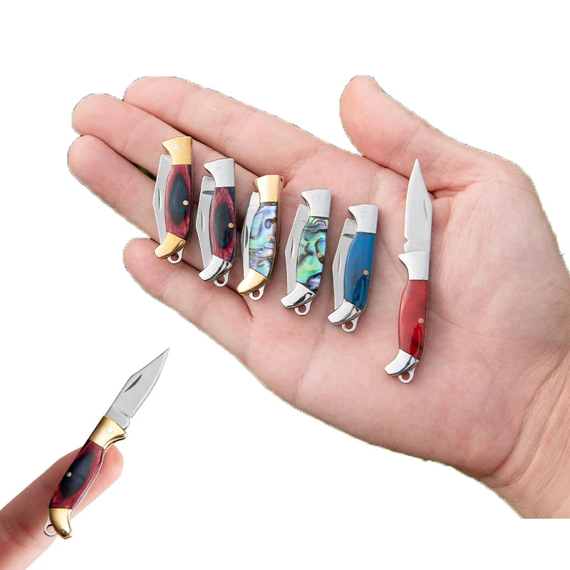 Mini Brass Folding Knife Keychain - EDC Survival Cutter