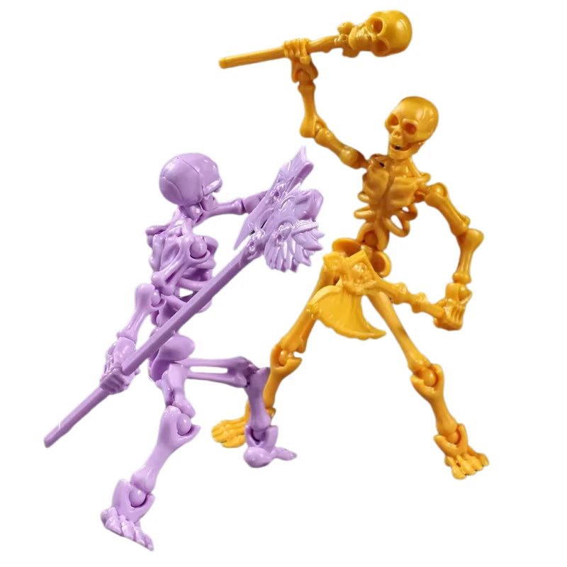  Skeleton Figure Action Skeleton Figurines With Multiple Accessories Realistic Movable Joints Model Statue For Christmas