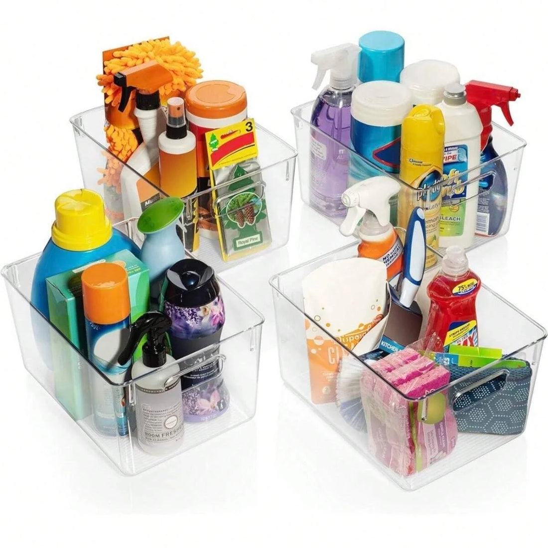 Multi-Purpose Clear Acrylic Storage Bins for Home Organization