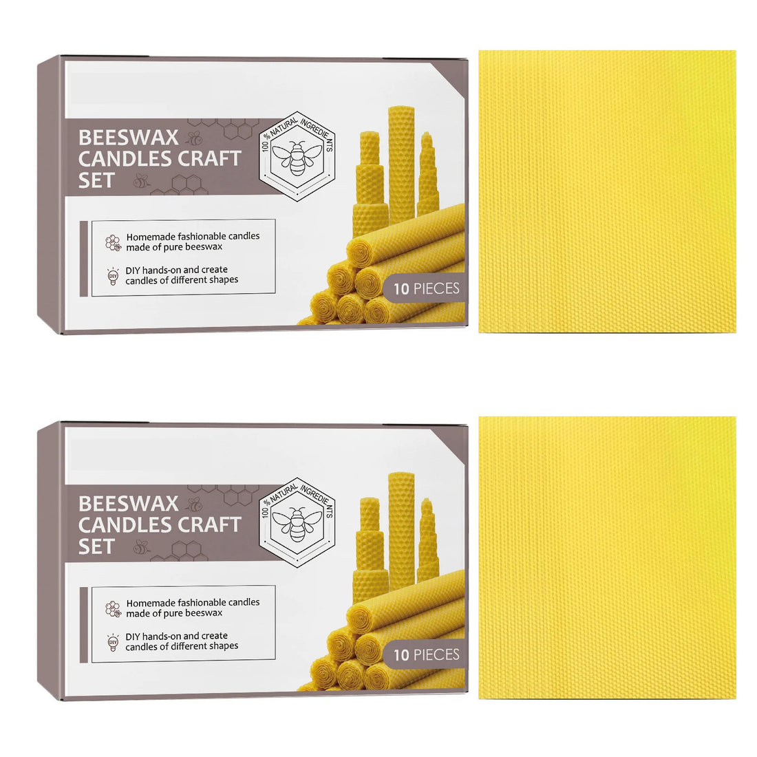 10pcs Natural Beeswax Candles – Handmade Luxury Wedding