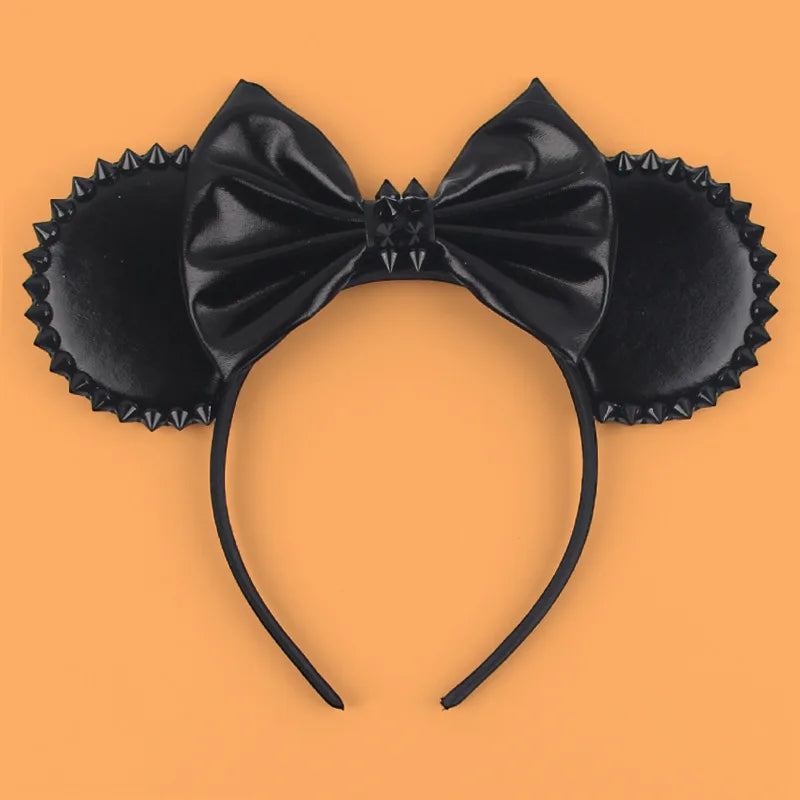 Disney Witch Bat Skeleton Ear Headband For Adults Kids Cosplay Halloween Hairband Women Girls Ghost Bows Party Hair Accessories