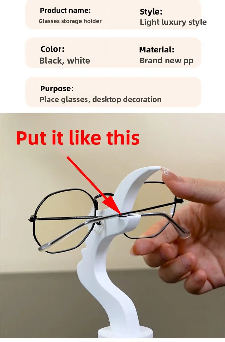Creative Face-Shaped Eyeglass Holder, Minimalist Desktop Glasses Stand Organizer