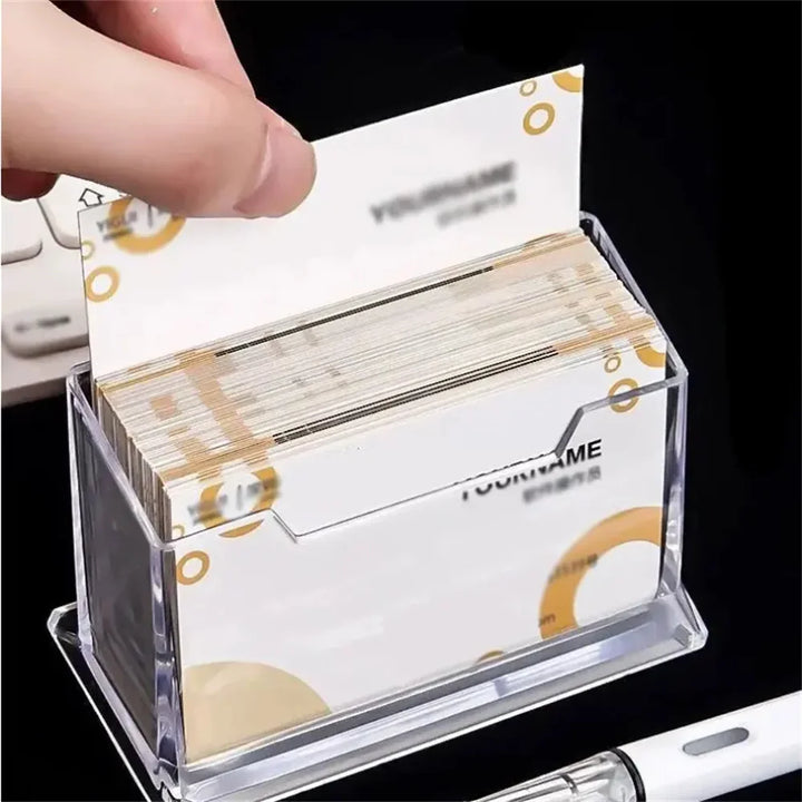 Transparent Desktop Business Card Holder Stand Box