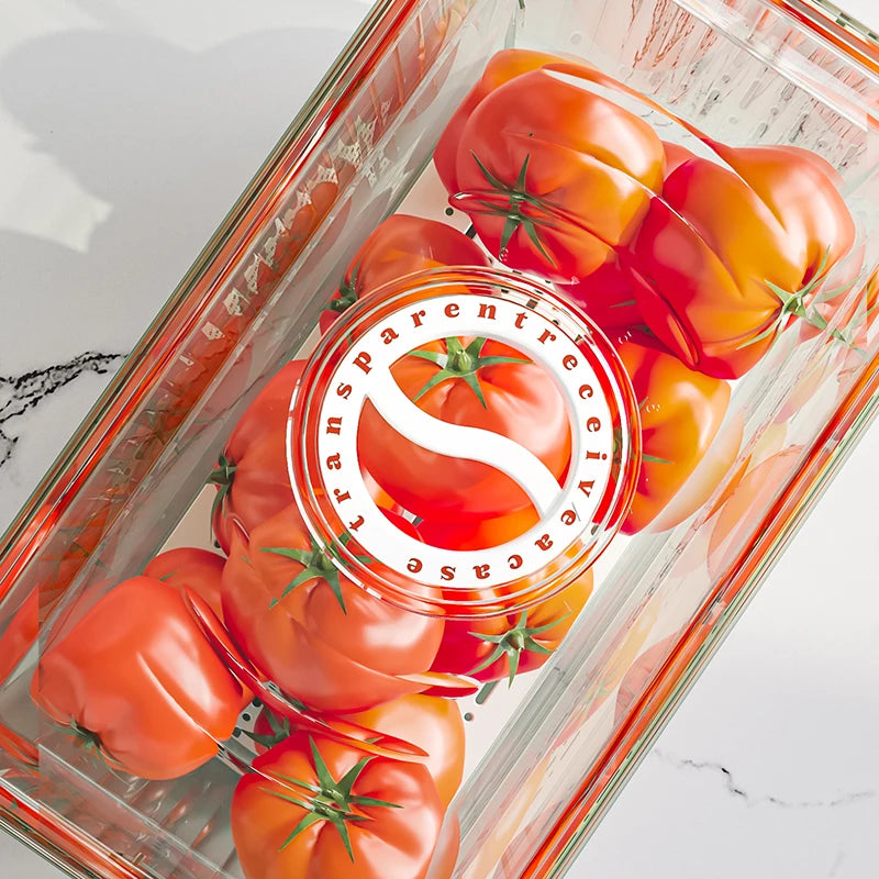 Stackable Freshness-Tracking Fridge Storage Box with Handle & Lid
