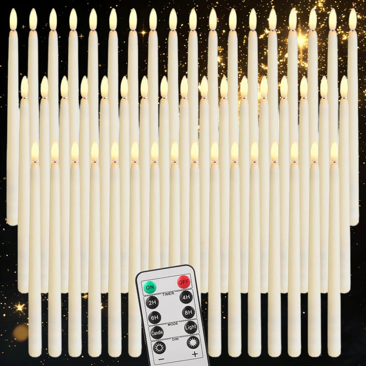 Flameless Taper Candles with Remote Control Flickering LED Candles Taper Warm White Light LED Candlesticks for Christmas Wedding