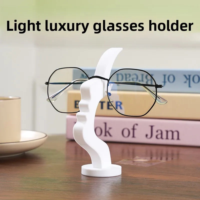 Creative Face-Shaped Eyeglass Holder, Minimalist Desktop Glasses Stand Organizer