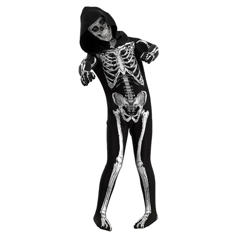 Scary Zombie Costume Cosplay Skeleton Skull Costume Suit Halloween Costume for Kids Adult Carnival Party Dress Up