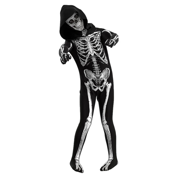 Scary Zombie Costume Cosplay Skeleton Skull Costume Suit Halloween Costume for Kids Adult Carnival Party Dress Up