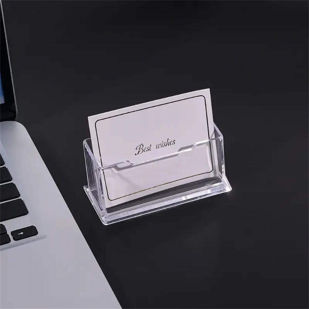 Transparent Desktop Business Card Holder Stand Box