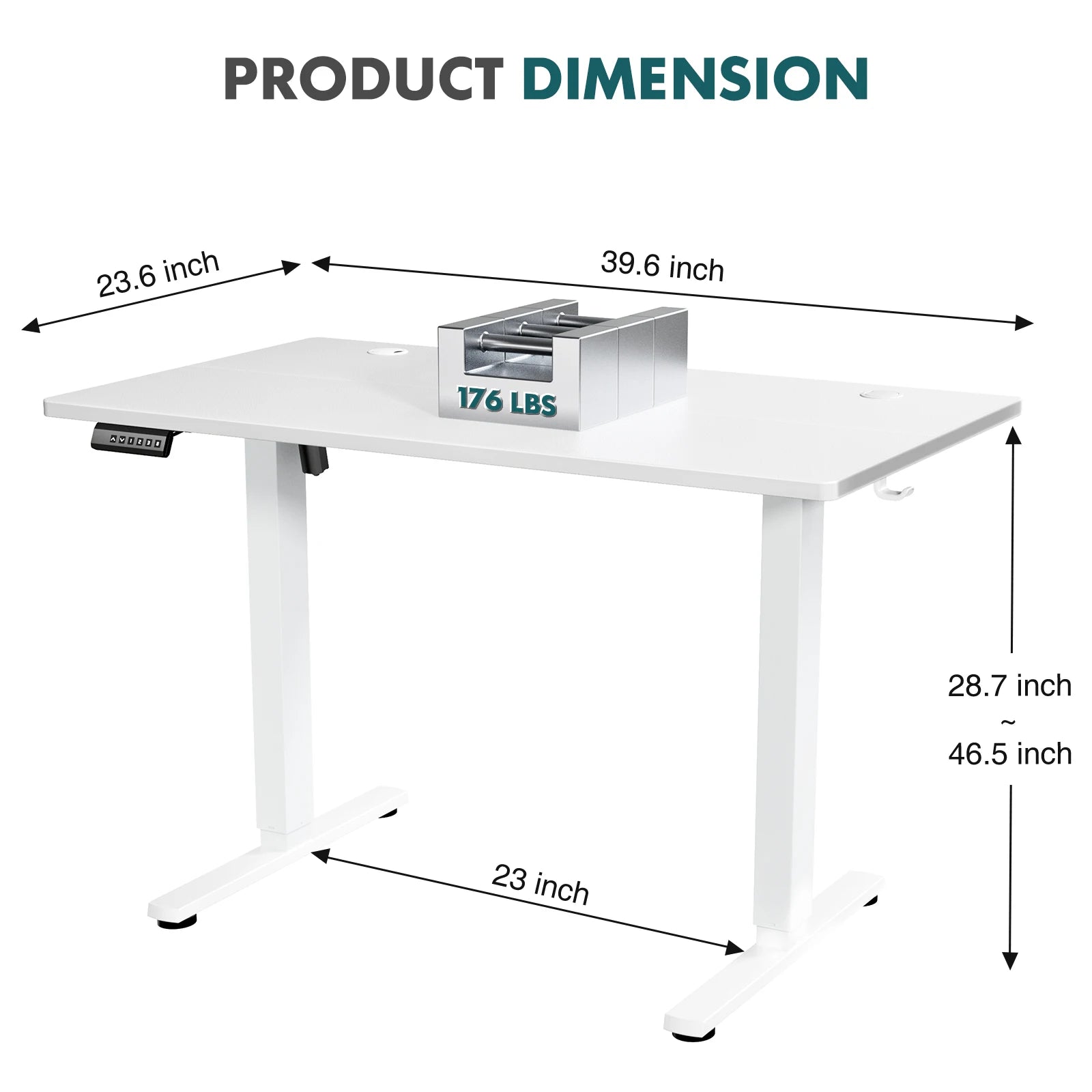 55-Inch Electric Standing Desk in Black