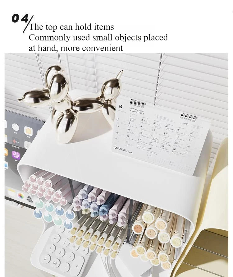 Inclined Pen Holder Student Writing Desk Stationery Storage Box Large Capacity Office Desktop Sundries Rack