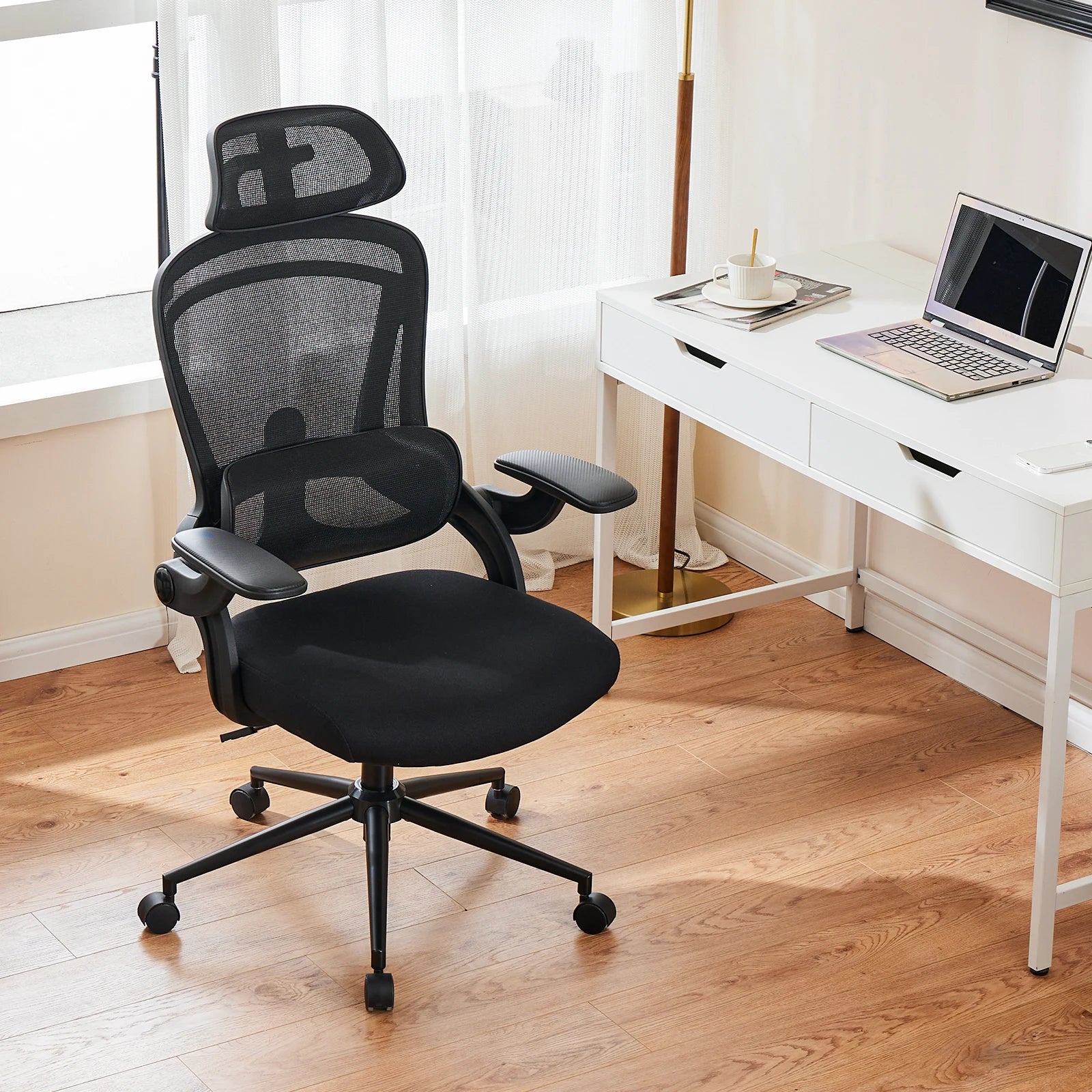 Ergonomic Mesh Office Chair with Flip-Up Arms