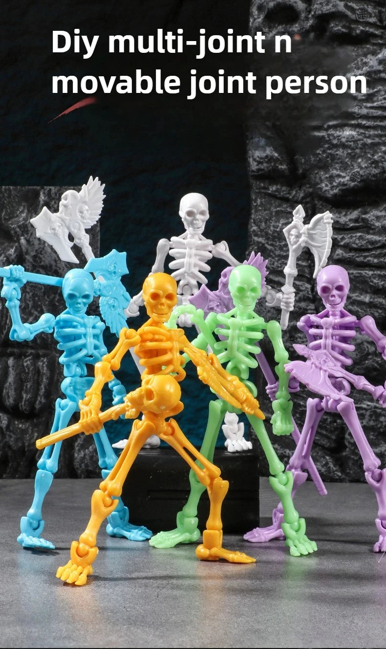  Skeleton Figure Action Skeleton Figurines With Multiple Accessories Realistic Movable Joints Model Statue For Christmas