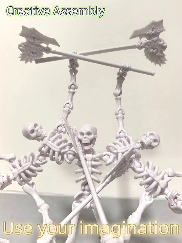  Skeleton Figure Action Skeleton Figurines With Multiple Accessories Realistic Movable Joints Model Statue For Christmas