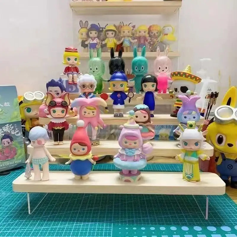 2-5 Layer Sturdy Wooden Acrylic Storage Rack for Blind Box Toys, Perfume Display Stand, Desktop Storage Shelf for Cosmetics