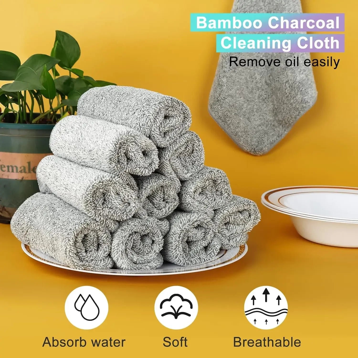 Reusable Bamboo Cleaning Cloth Set
