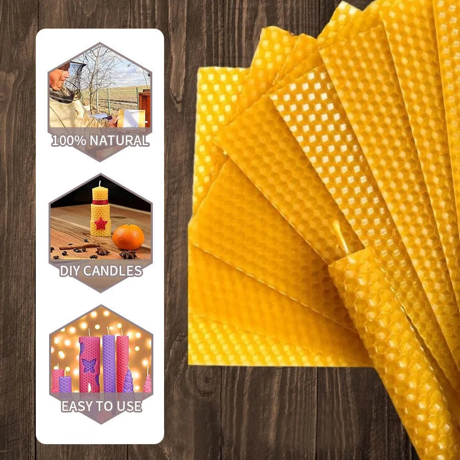 10pcs Natural Beeswax Candles – Handmade Luxury Wedding
