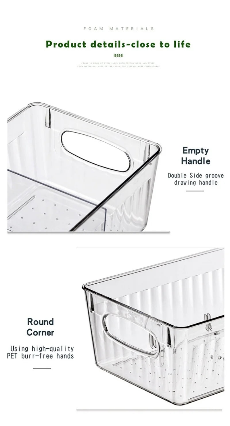 Clear Acrylic Refrigerator Organizer Bin with Removable Dividers