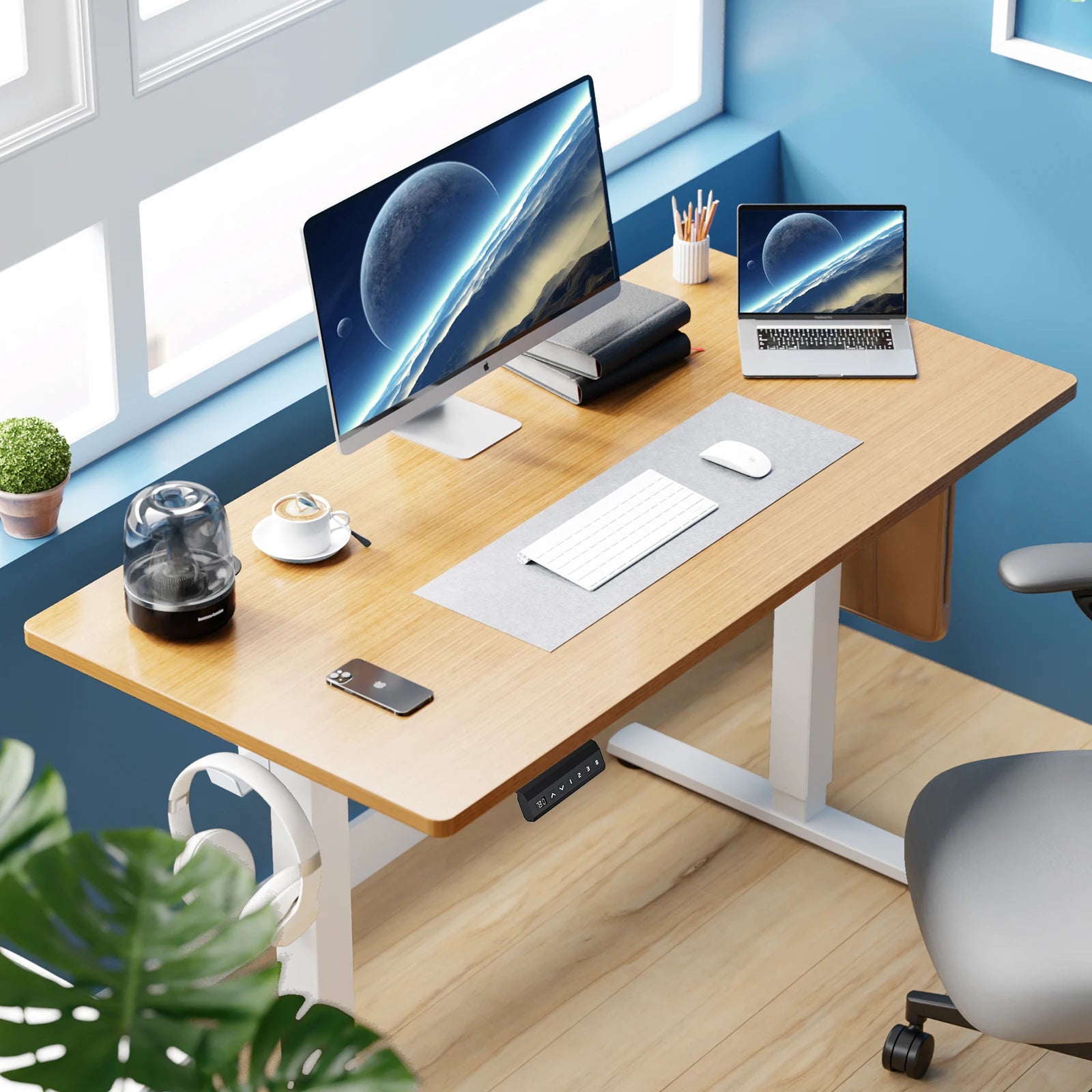 JHK 40x24 Adjustable Standing Desk – Sit & Stand Workstation