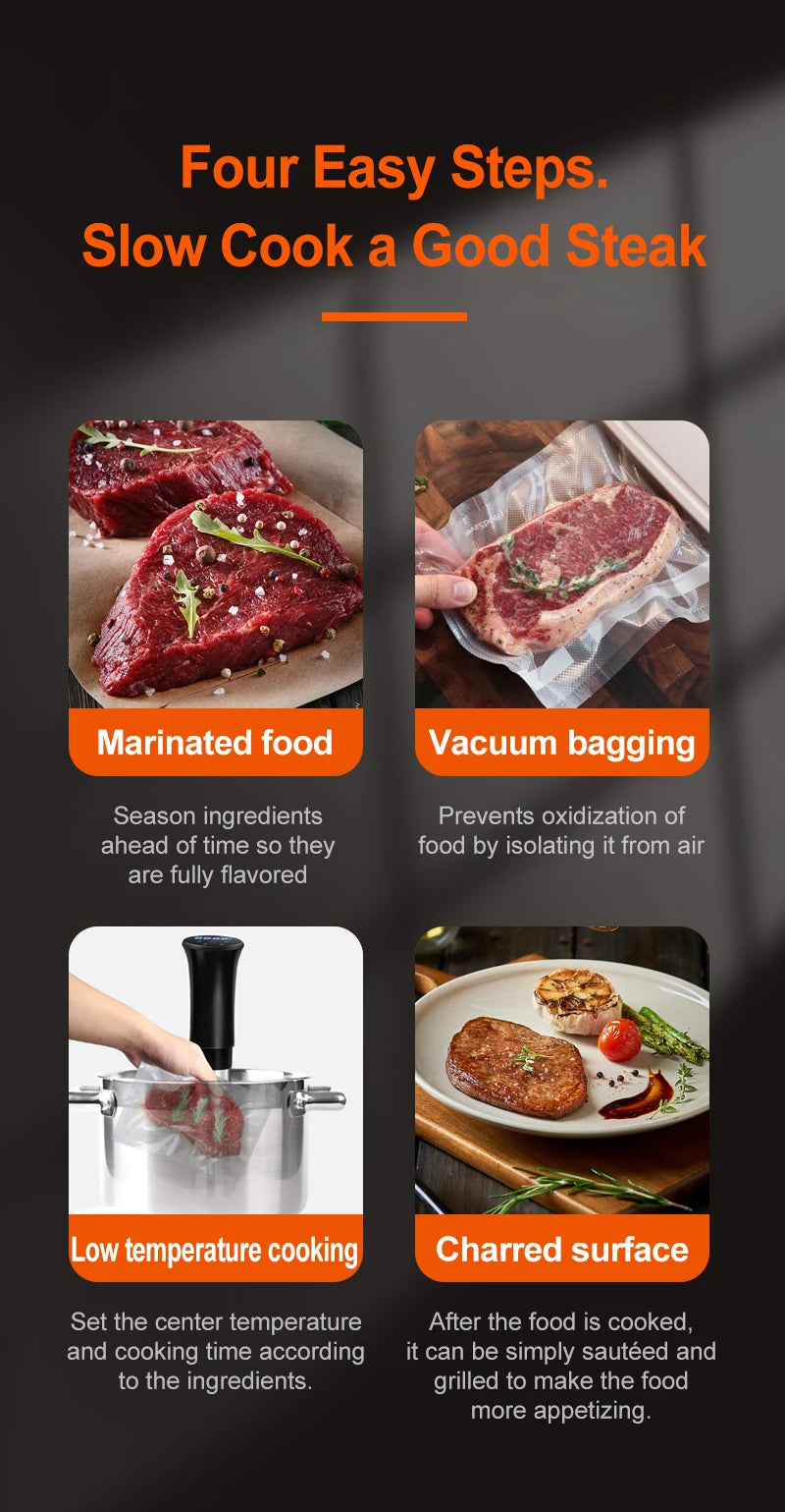 1800W Sous Vide Immersion Cooker LED Waterproof Precision