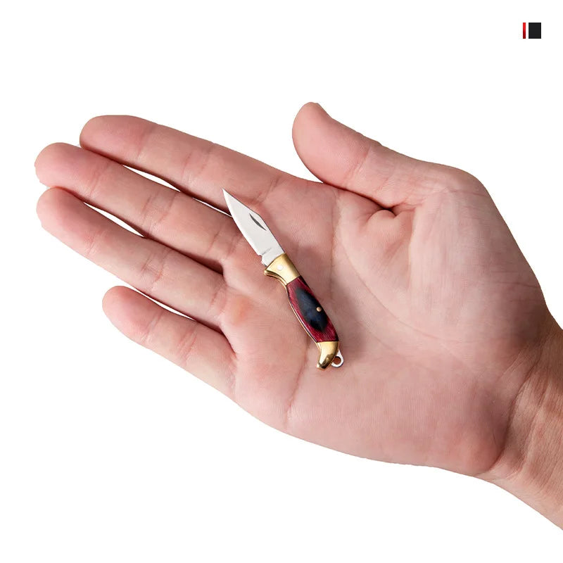 Mini Brass Folding Knife Keychain - EDC Survival Cutter