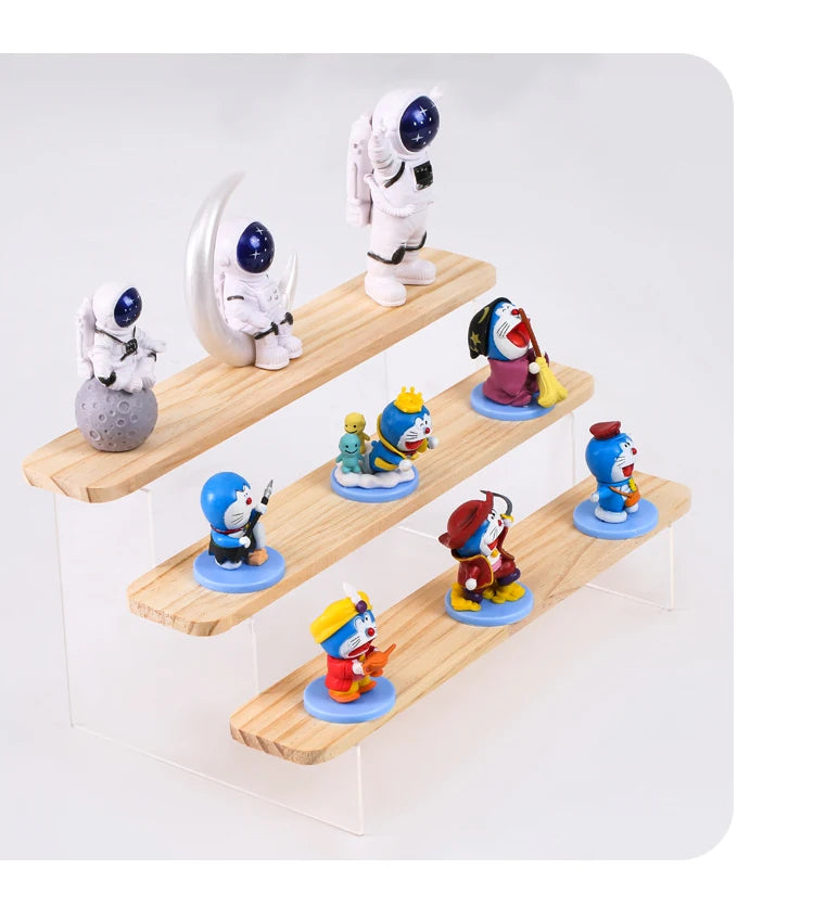 2-5 Layer Sturdy Wooden Acrylic Storage Rack for Blind Box Toys, Perfume Display Stand, Desktop Storage Shelf for Cosmetics