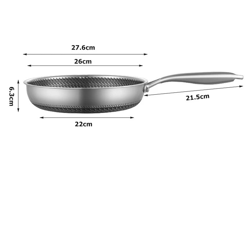 LMETJMA Nonstick Stainless Steel Frying Pan with Lid