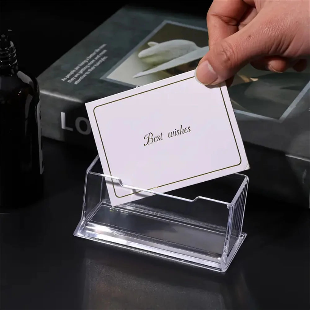 Transparent Desktop Business Card Holder Stand Box