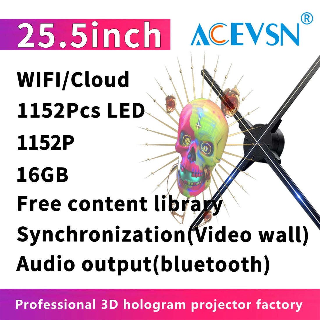 3D Hologram Fan for Advertising/Stage/Wedding Air Floating LED Display, High Brightness Holographic Fan 24H Continuous Working