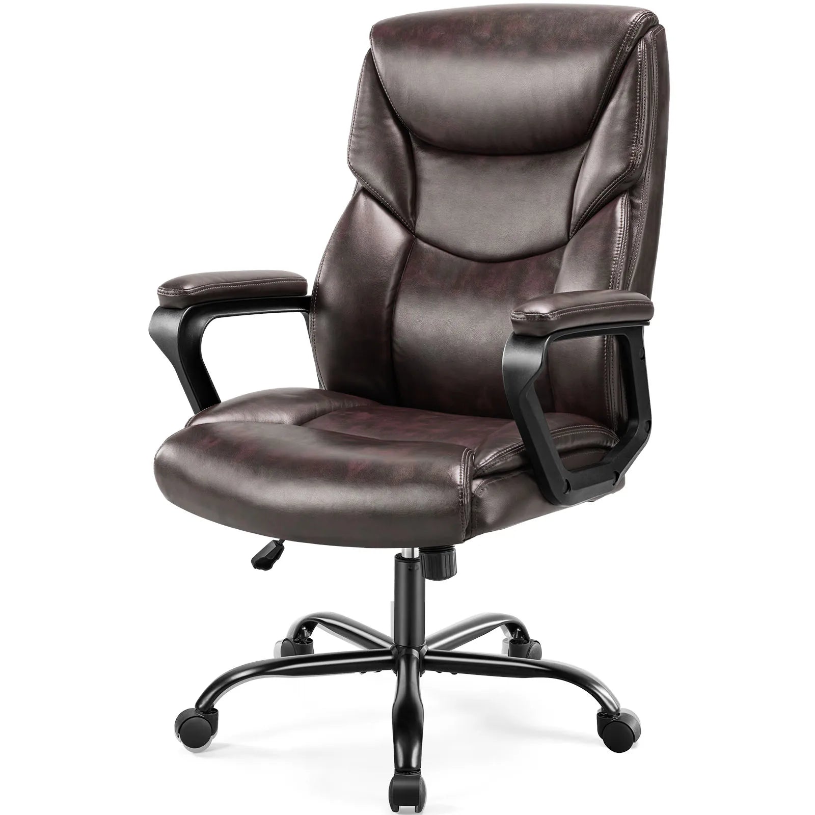 Ergonomic Brown PU Leather Swivel Gaming Chair