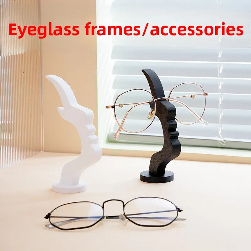 Creative Face-Shaped Eyeglass Holder, Minimalist Desktop Glasses Stand Organizer