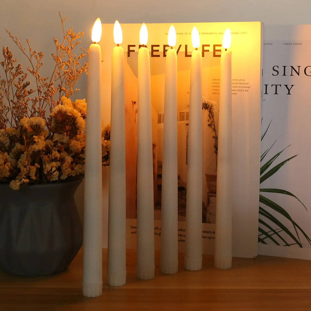 Flameless Taper Candles with Remote Control Flickering LED Candles Taper Warm White Light LED Candlesticks for Christmas Wedding