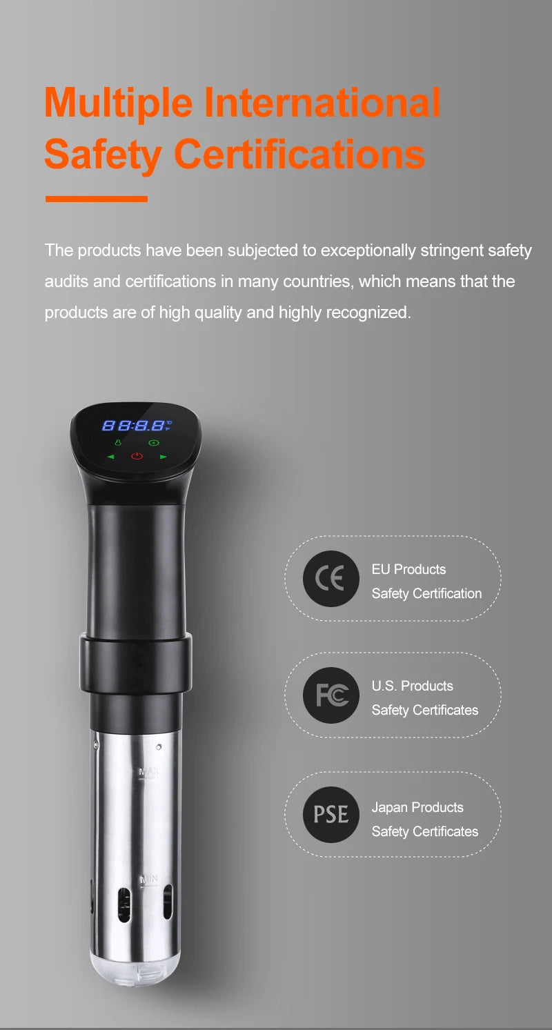 1800W Sous Vide Immersion Cooker LED Waterproof Precision