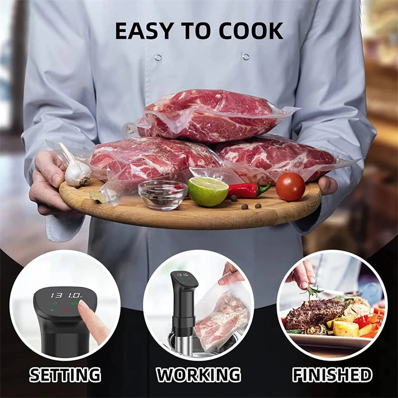 1800W Sous Vide Immersion Cooker LED Waterproof Precision