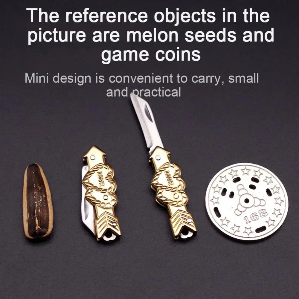 Mini Brass Folding Knife Keychain - EDC Survival Cutter
