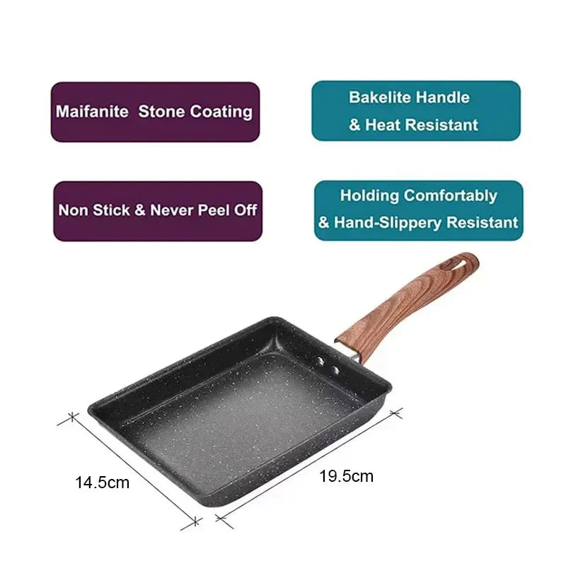 Non-Stick Tamagoyaki Pan Japanese Egg Skillet with Tools