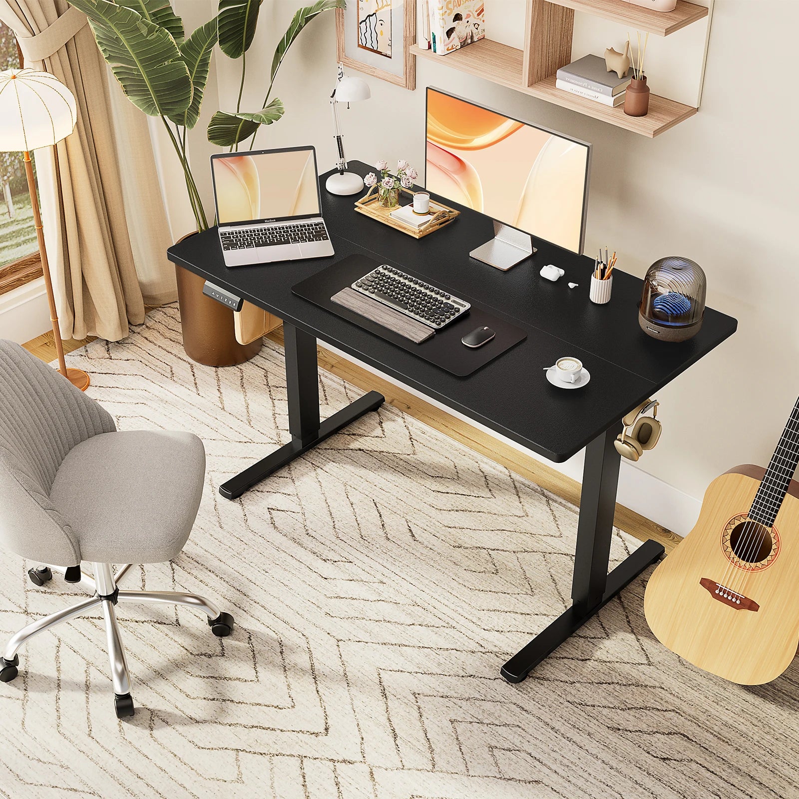 48-Inch Oak Height Adjustable Standing Desk