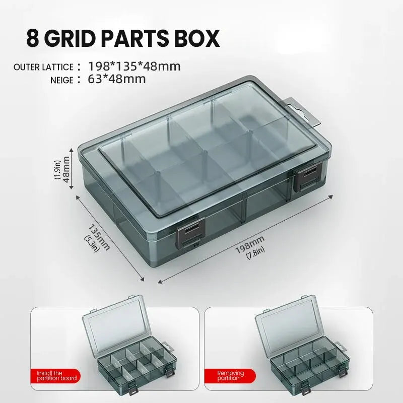 AIRAJ Adjustable Plastic Tool Organizer Box – Screw, Drill Bit & Small Parts Storage Case with Removable Dividers