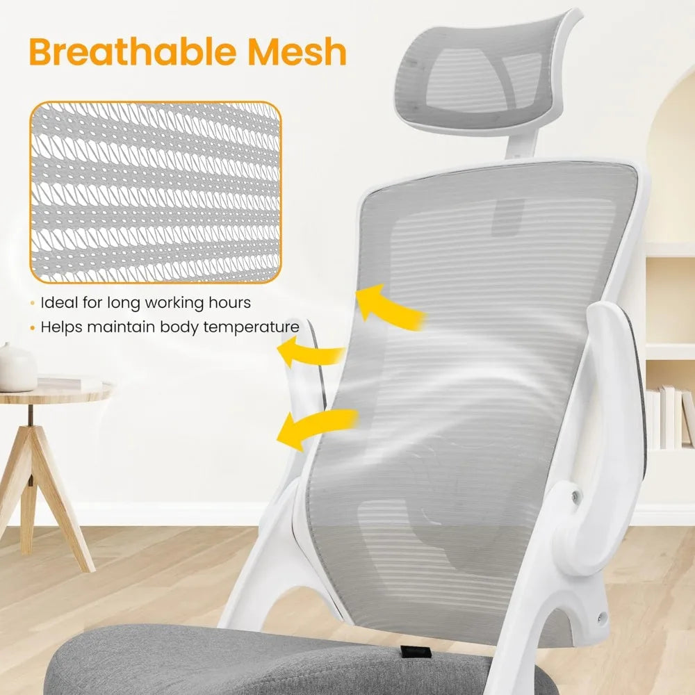 NEO CHAIR Ergonomic Adjustable Home Office Desk Chair High Back Computer Gaming Mesh Chair Comfy Task Adjustable Arms Lumbar