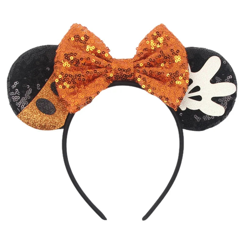 Disney Witch Bat Skeleton Ear Headband For Adults Kids Cosplay Halloween Hairband Women Girls Ghost Bows Party Hair Accessories