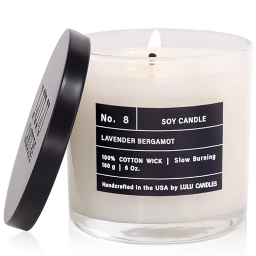 Lavender Bergamot Luxury Scented Soy Candle – Long Lasting