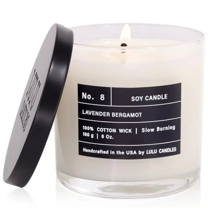 Lavender Bergamot Luxury Scented Soy Candle – Long Lasting