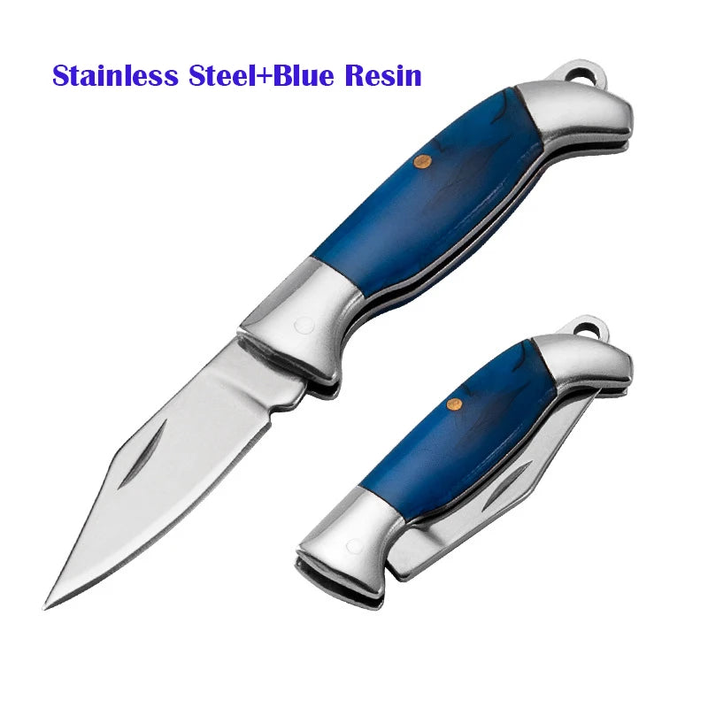 Mini Brass Folding Knife Keychain - EDC Survival Cutter
